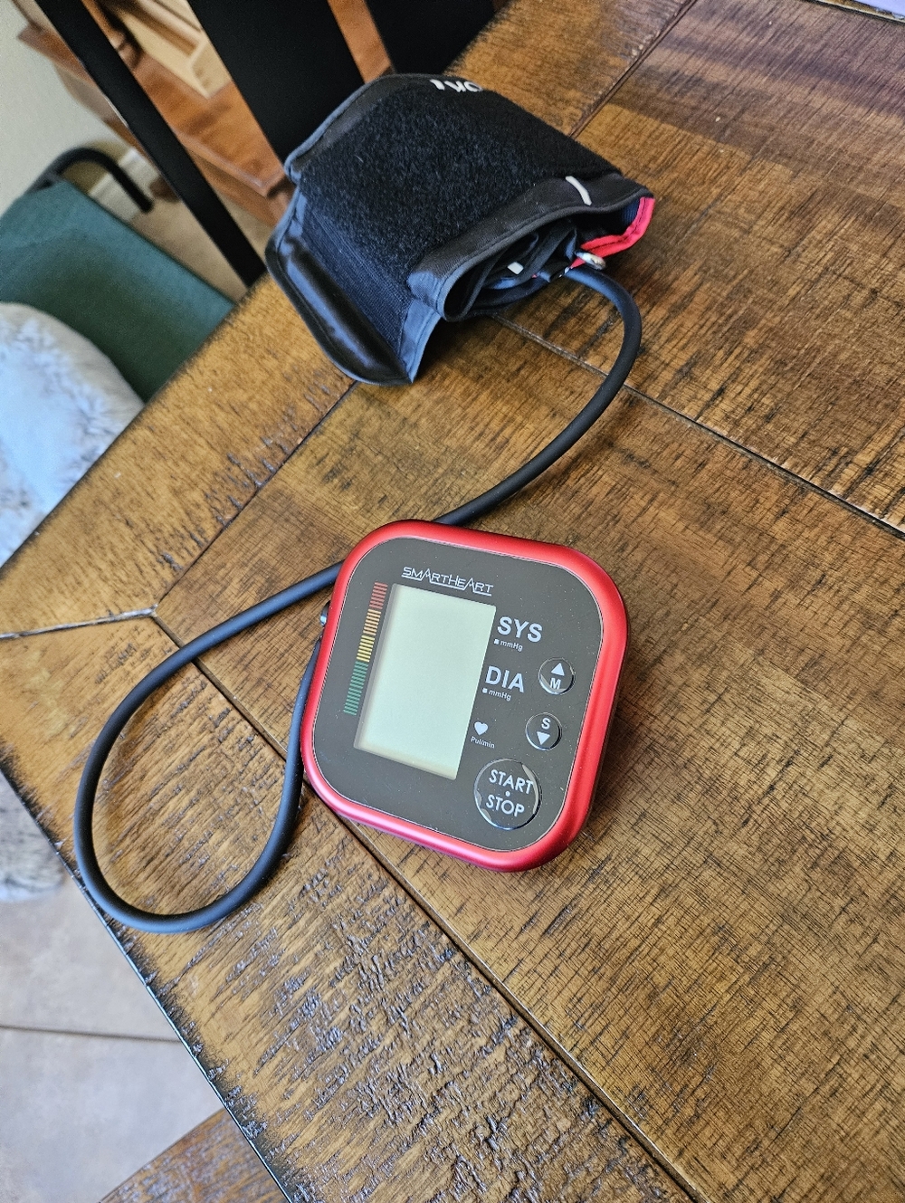Smart Heart Digital Blood Pressure Monitor in Red and Black